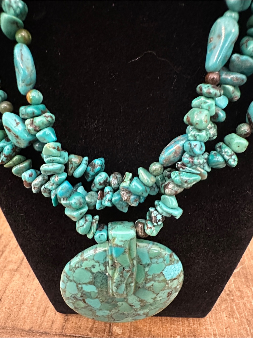 Jay King Turquoise Triple-Strand Necklace with Round Pendant - Picture 3 of 4